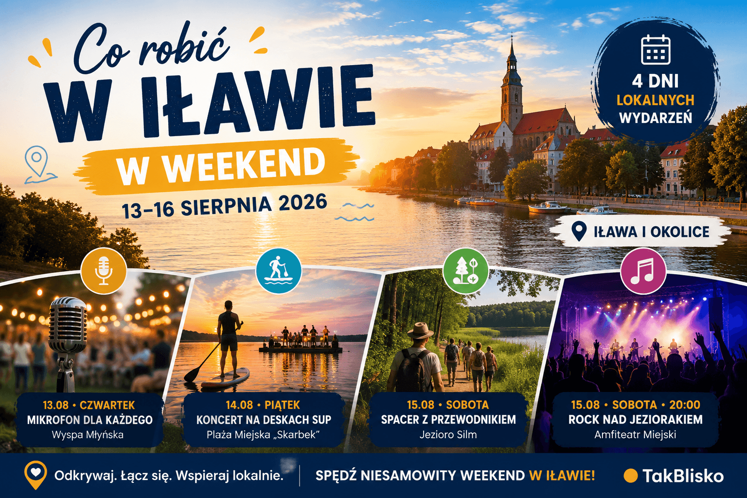 Wydarzenia i atrakcje w Iławie podczas długiego weekendu 13–16 sierpnia 2026